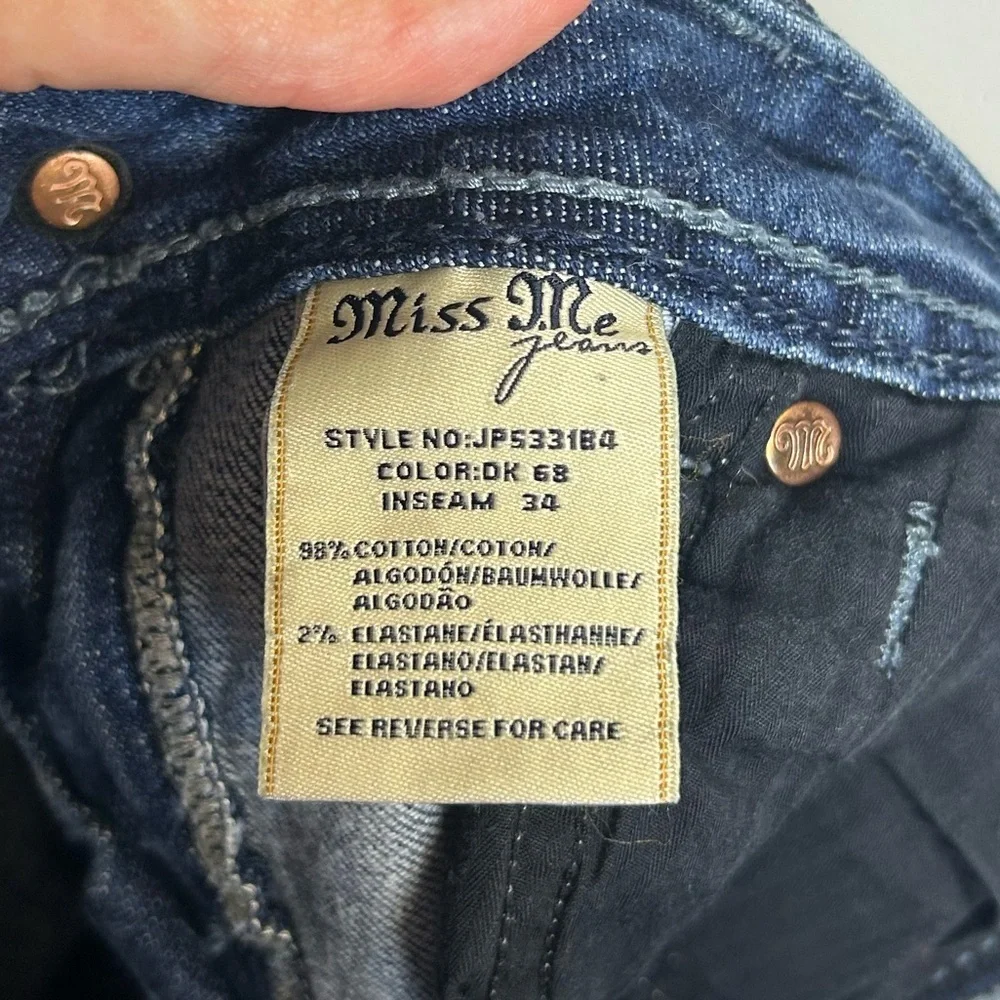 Vintage Miss Me‎ Angel Wigs Blue Jeans Size 28 Boocut Cowgirl low rise Western